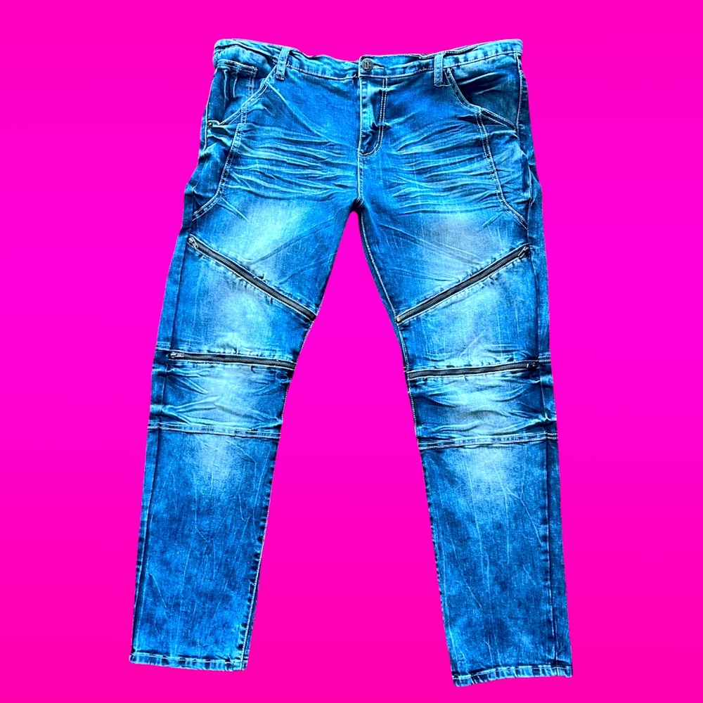 Denim House | Premium Demin Moto Jeans | 38x32